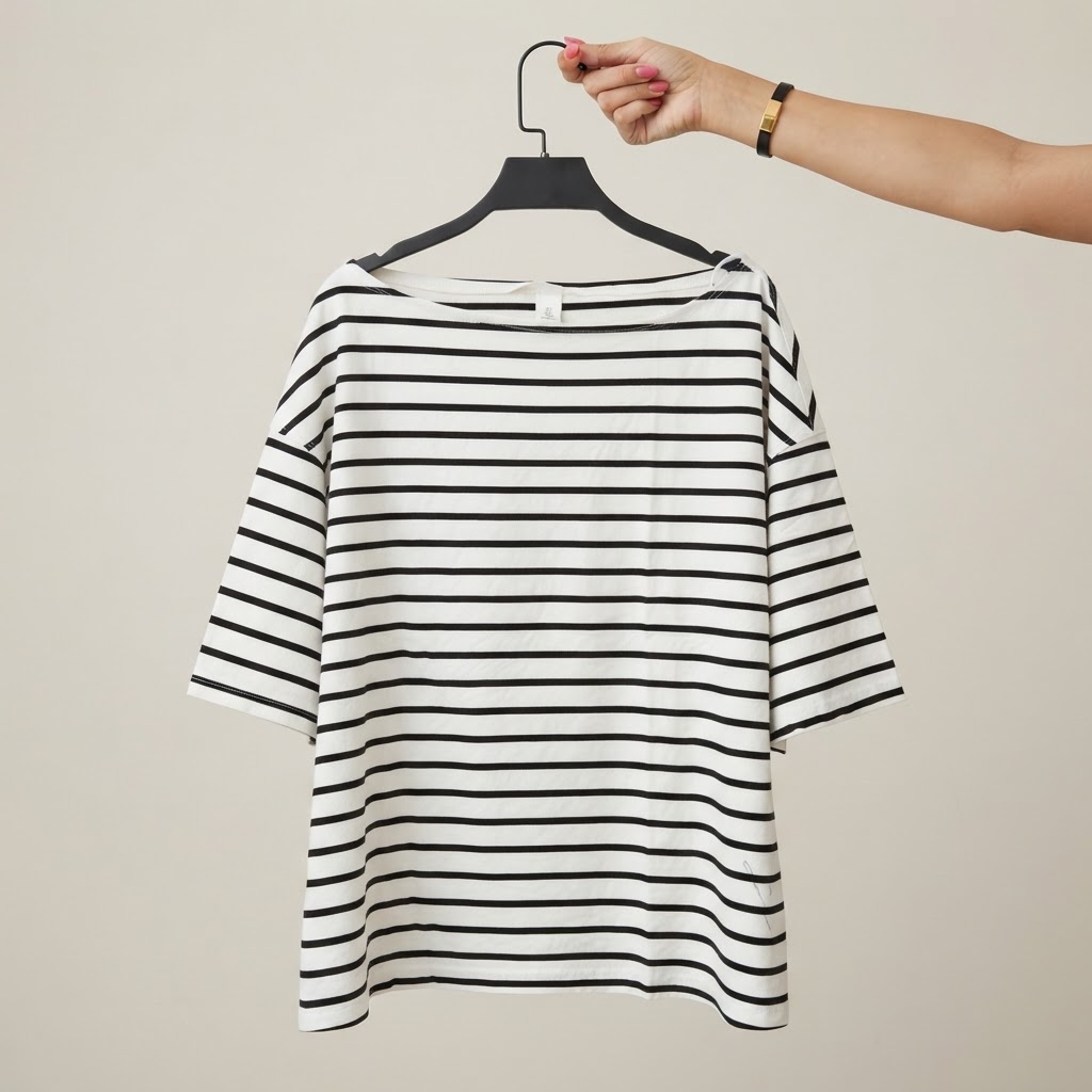 تیشرت زنانه راه راه H&M  اچ اند ام